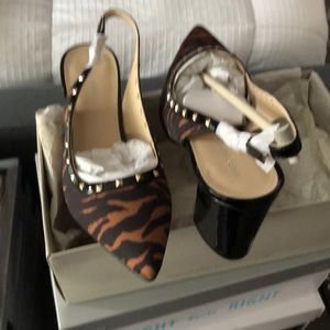 Marc Fisher animal print sling back pumps